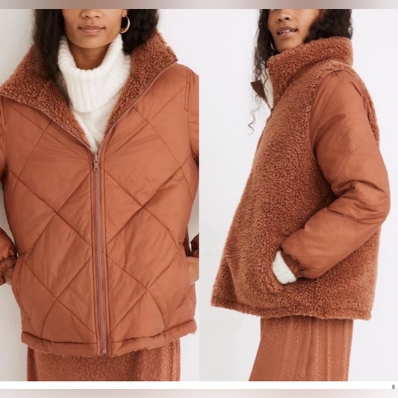 Madewell Reversible Puffer Jacket in Rust, XS - Picture 1 of 11